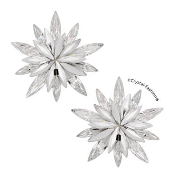 Cercei Stea Swarovski Glitter Alb