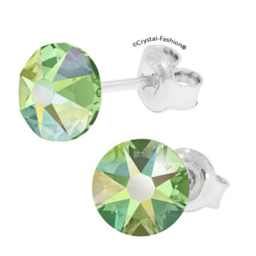 Cercei Argint Mici Cristal Swarovski Verde