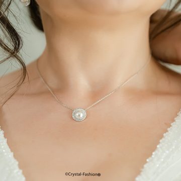 Lantisor Argint Swarovski Perle England Queen