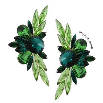 Cercei Argint Usori Swarovski Verde