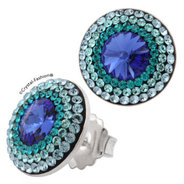 Cercei Cristale Albastre Swarovski Thin