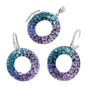 Set Bijuterii Swarovski Cristale Marunte Mov