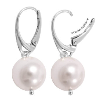 Cercei Tortita Argint Perle Swarovski