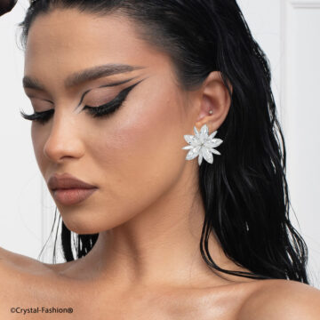 Cercei Steluta Cristale Star Glitter Clear