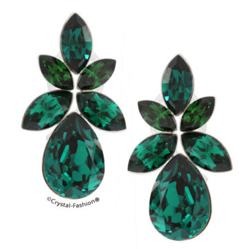 Cercei Swarovski Cristale Colorate Biro Verde