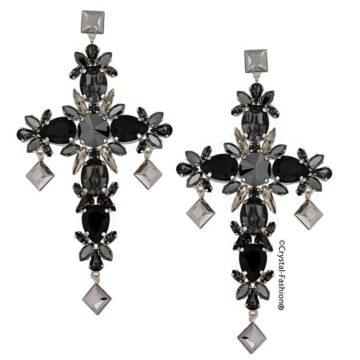 Cercei Swarovski Cruce Teo Negru