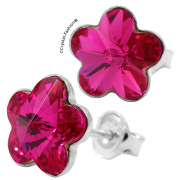 Cercei Swarovski Floare Roz