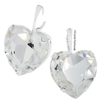 Cercei Inima mare Cristal Swarovski pe tortita