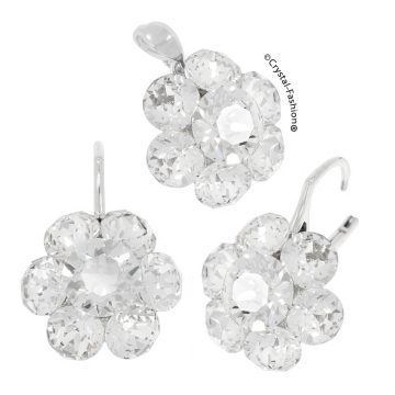 Set Argint Cercei Pandantiv Floare