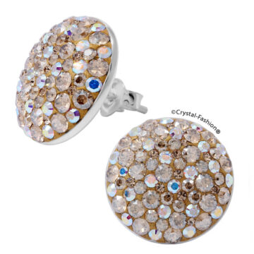 Cercei Rotunzi Cristale Swarovski Thin Chaton