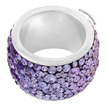 Inel Swarovski Cristale Marunte Tube Violet