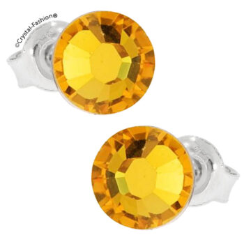 Cercei Argint Mici Cristal Swarovski Galben