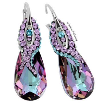 Cercei Swarovski Argint Violet