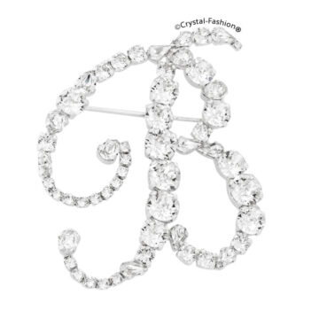 Brosa Litera de mana Cristale Swarovski
