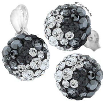 Set Argint Cristale Negru