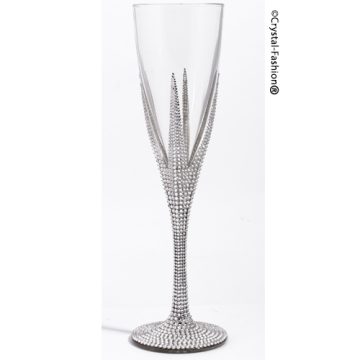 pahar sampanie decorat cu cristale swarovski