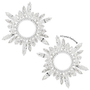 Cercei Rotunzi Cristale Swarovski Clear