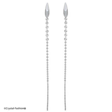 Cercei Lungi Subtiri Cristale Swarovski Sublime Clear