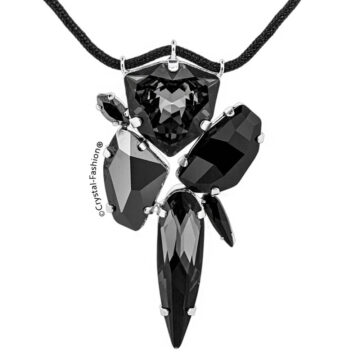 Colier Barbati Cristale Negre Spear