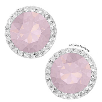 Cercei Argint Angelic Swarovski Perla si Cristale Roz Opal