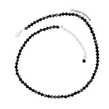 Colier Subtire Swarovski Cristale Kylie Negru