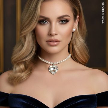 Cercei-Colier Swarovski Perla Angelic