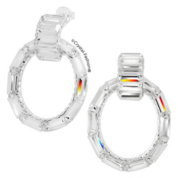 Cercei Rotunzi Swarovski Nautilius Alb