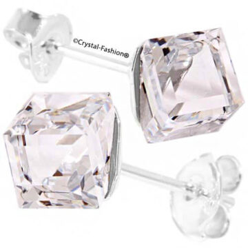 Cercei Argint Cristal Cub