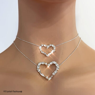 Lantisor Argint cu Inima in Love Clear