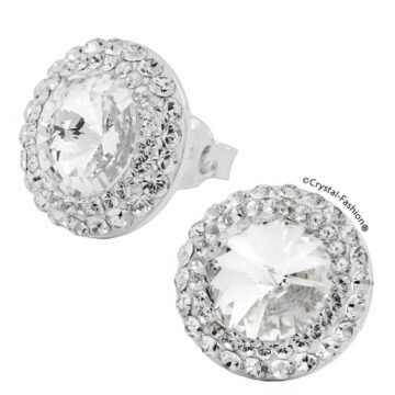 Cercei Rotunzi Cristale Swarovski Clear