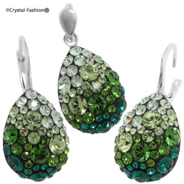 Set Bijuterii Cristale Swarovski Chaton Pear