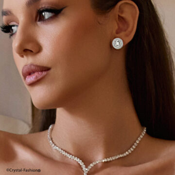 Cercei Swarovski Argint Cristale England Queen 14 Clear;