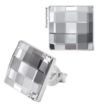 Cercei Swarovski Patrati chessboard Clear