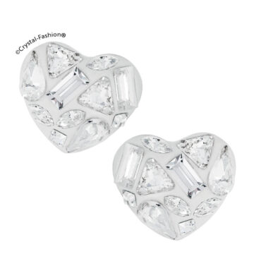 Cercei Swarovski Inima Cristale Albe Free Heart