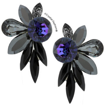 Cercei Argint Swarovski Britta Negru