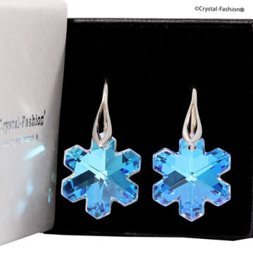 Cercei Argint Tortita SnowFlake Albastru
