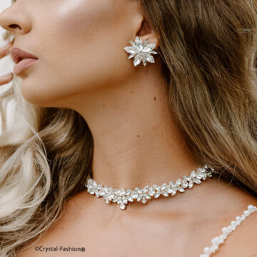 Cercei Swarovski Steluta Star Glitter alb