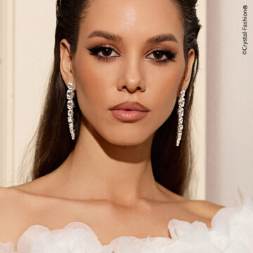 Cercei Mireasa Swarovski Lungi Daiana Rivoli Clear
