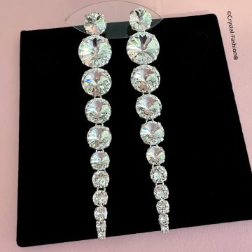 Cercei Mireasa Swarovski Lungi Daiana Rivoli Clear