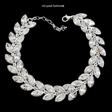 Bratara Mireasa Cristale Swarovski FishTail Incolor