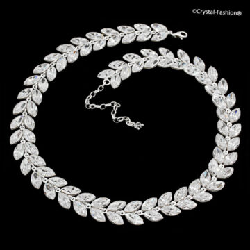 Colier Mireasa Cristale Swarovski FishTail Clear