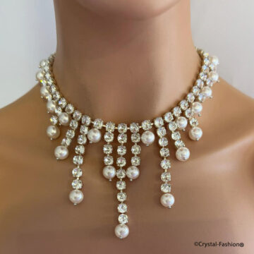 Colier Cristale Perle Melia Clear