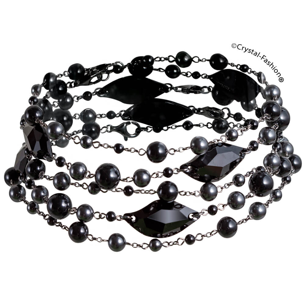 Colier Swarovski Perle Negre