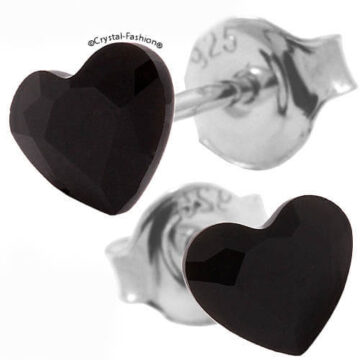 Cercei Argint Inima Swarovski Flat Heart
