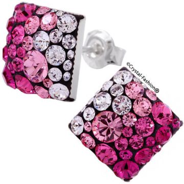 Cercei Swarovski Patrati Cristale