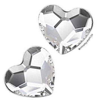 Cercei Argint Inima Flat Heart Clear