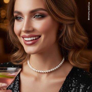 Colier Argint Perle Swarovski