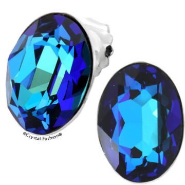 Cercei Cristale Swarovski Oval Albastru