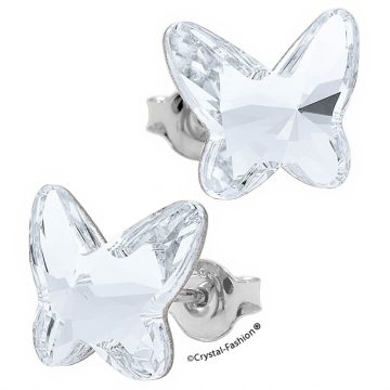 Cercei Argint Fluturas Clear