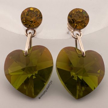 Cercei Inima Swarovski Verde